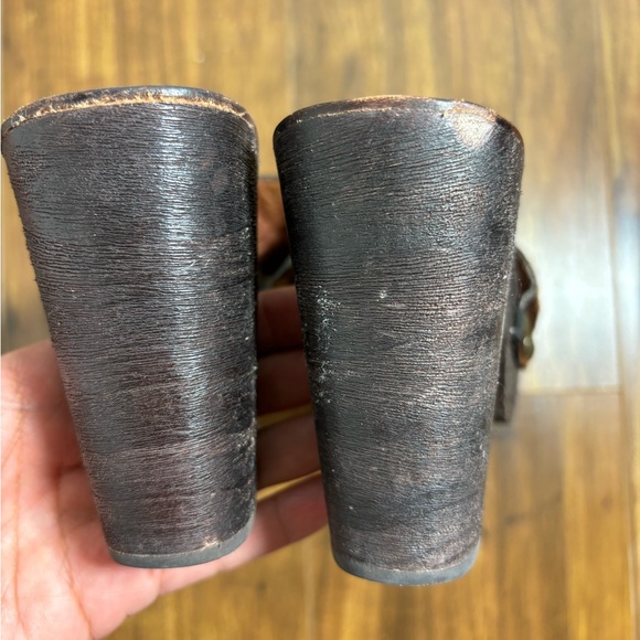 Jeffrey Campbell leather wooden platforms size 8.5 - Picture 4 of 7